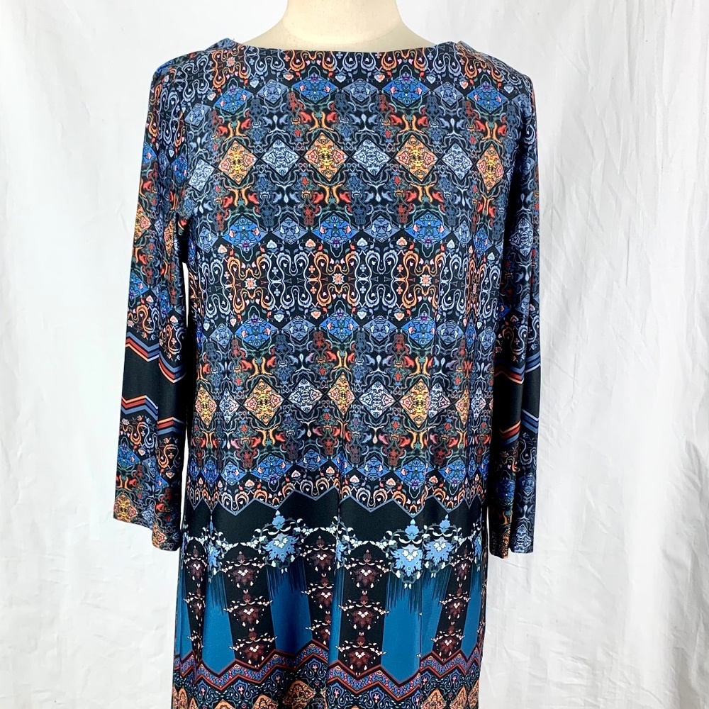 Isle by Melis Kozan Soft Shift Dress Lg/XL Boho Scooped Neck No Wrinkle